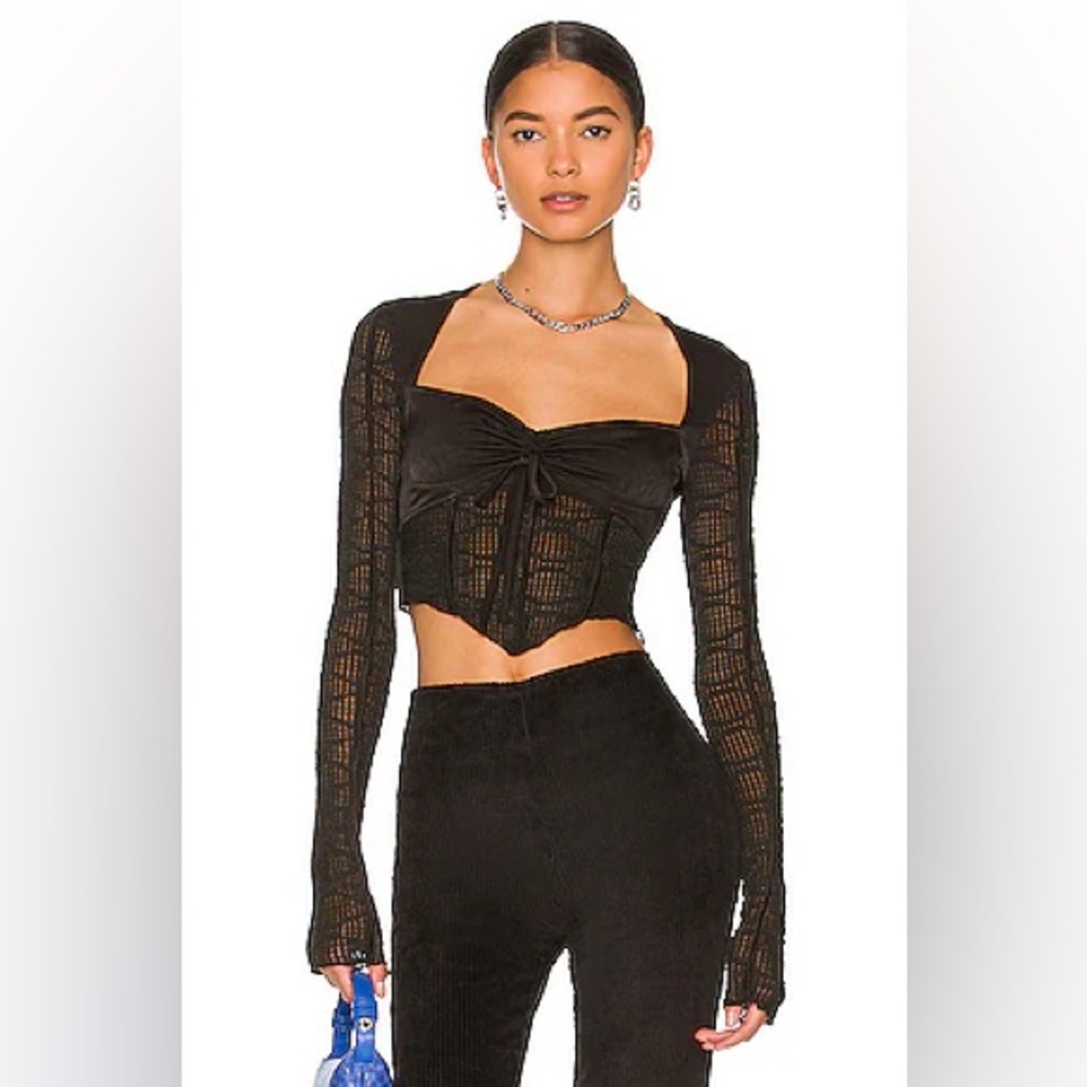 Swirl Archangel Top in Black GUIZIO